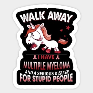 funny multiple myeloma grumpy unicorn warrior Sticker